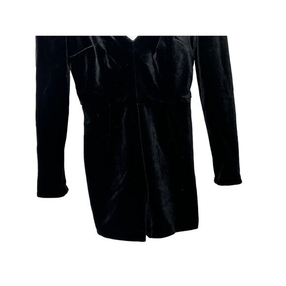 Topshop Black Velour Long Sleeve Sweetheart Neckline Romper Women's US 2 New - Picture 4 of 8